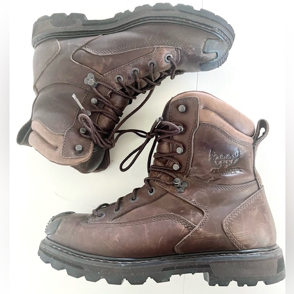 Cabelas Gore Tex Scent Lok Brown Leather Lace-Up Vibram Sole Work Boots Size 9.5 - Picture 1 of 15